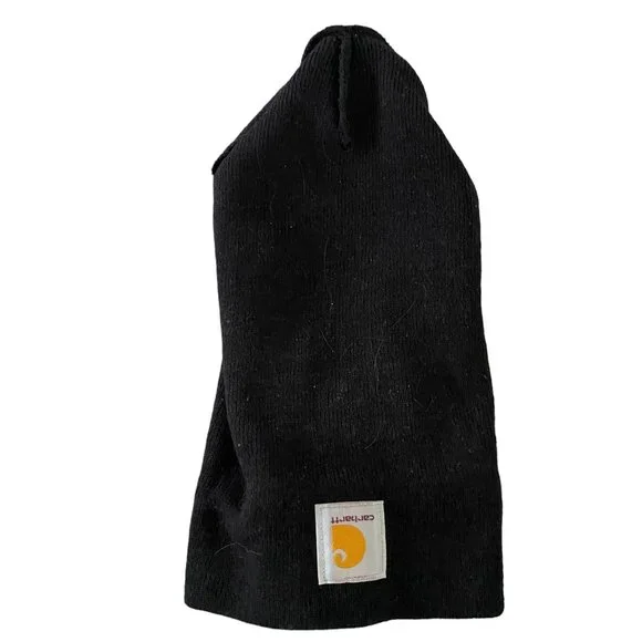 Carhartt Cuffed Black Slouchy Rib Knit A18 Utility Gorpcore Iconic Beanie Hat - Picture 5 of 8